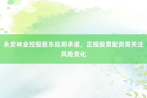 永安林业控股股东延期承诺，正规股票配资需关注风险变化