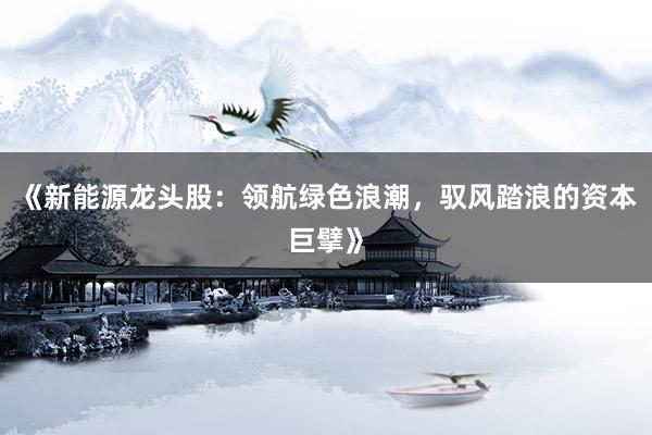 《新能源龙头股：领航绿色浪潮，驭风踏浪的资本巨擘》