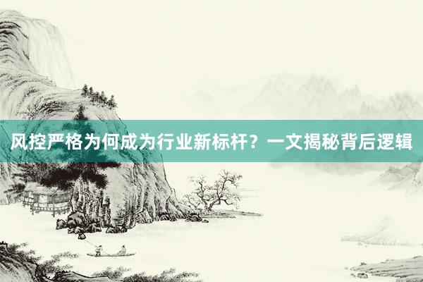风控严格为何成为行业新标杆？一文揭秘背后逻辑