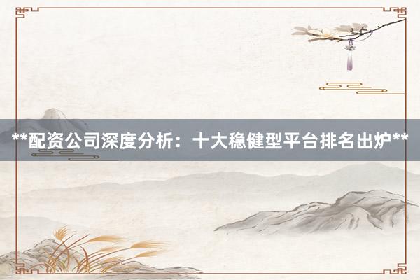 **配资公司深度分析：十大稳健型平台排名出炉**