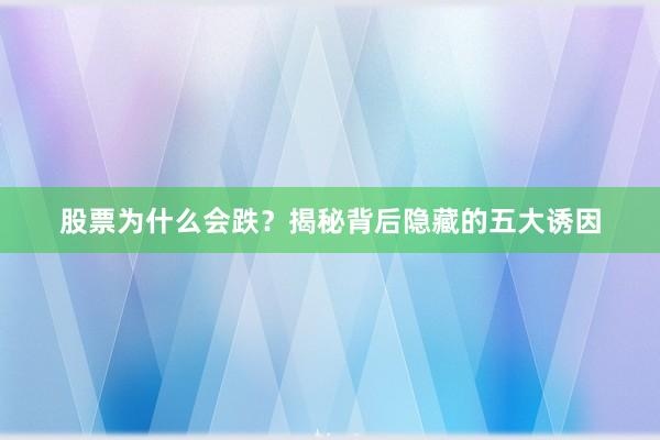 股票为什么会跌？揭秘背后隐藏的五大诱因